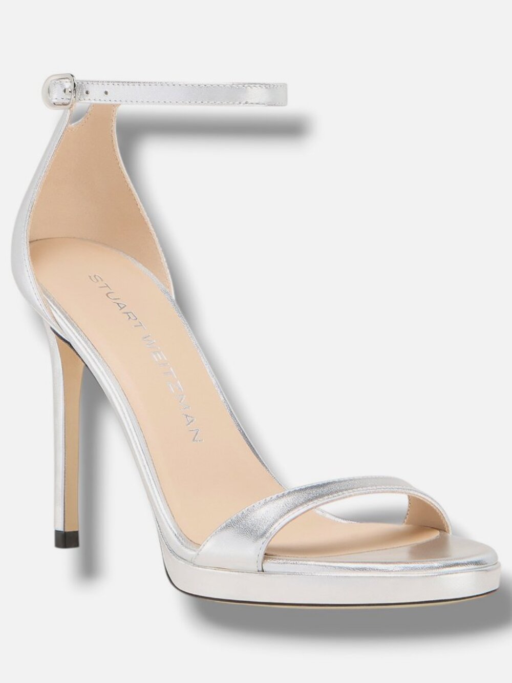 Stuart Weitzman Women's Silver Nudist Platform High-Heel Sandals Shoes Size 7B